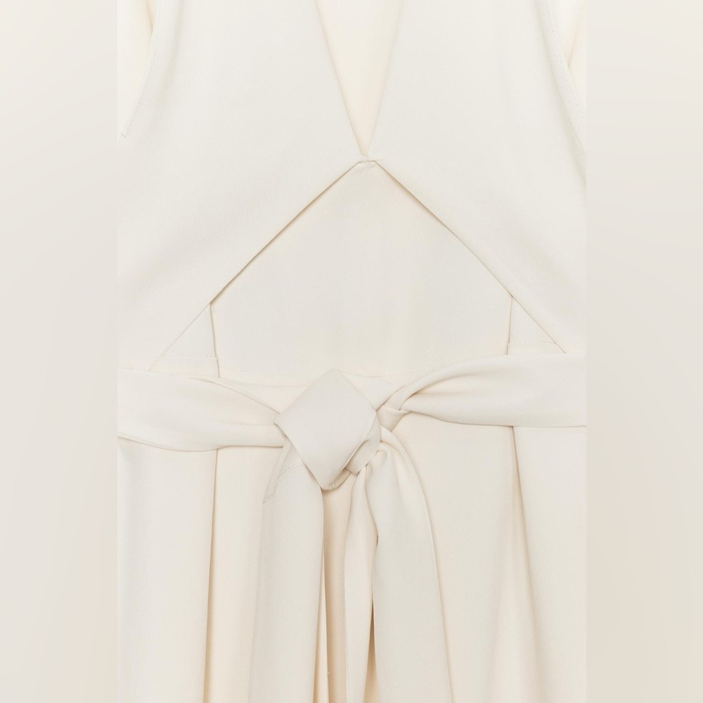 Zara Cream Midi Dress with Long Sash - Picture 9 of 9
